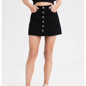 NWT AMerican eagle high waist black denim skirt